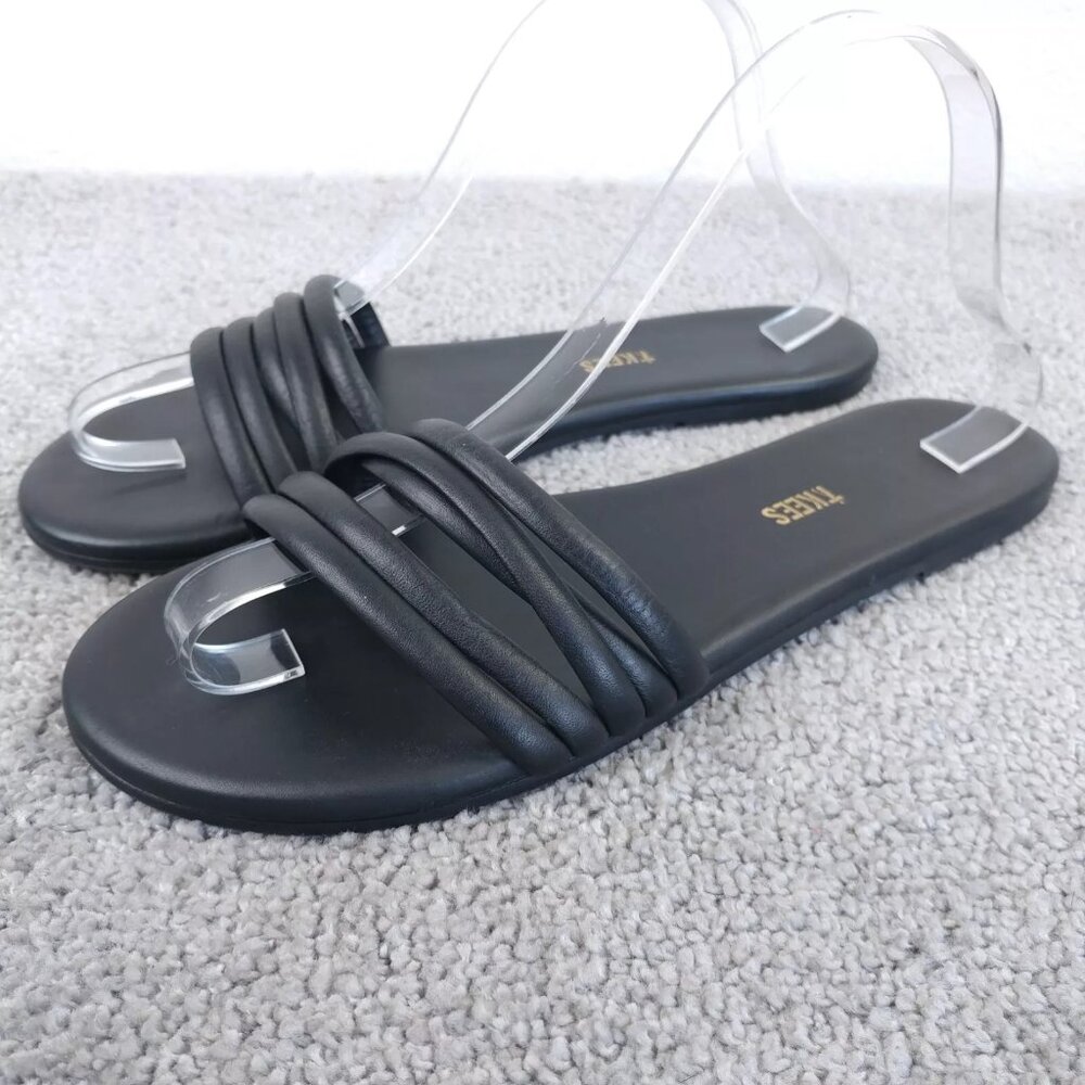TKEES Black Strappy Slide Sandals